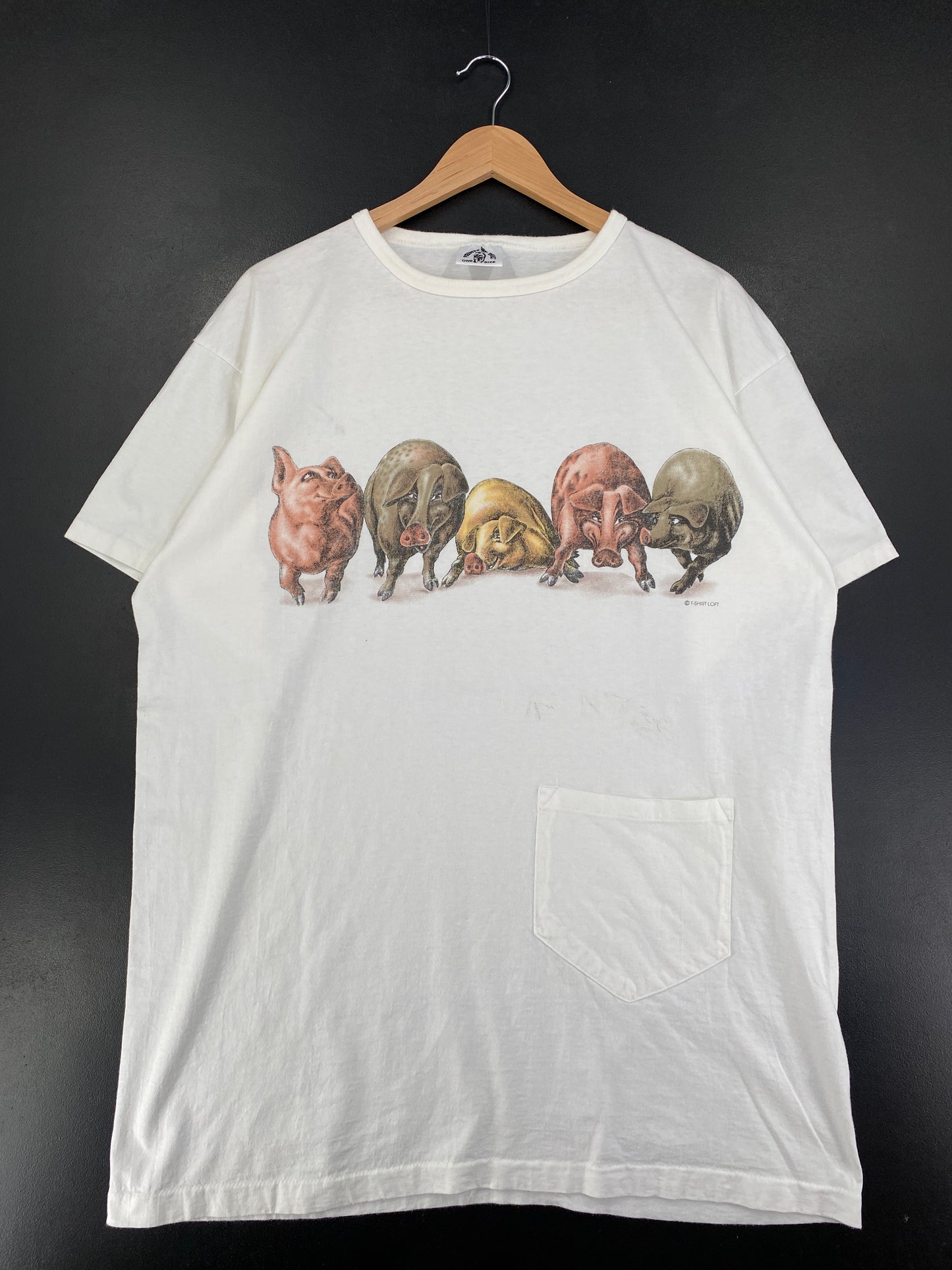Vintage PIGS Size One Size (Approx.XXXL) Animal T-Shirt / G1942T