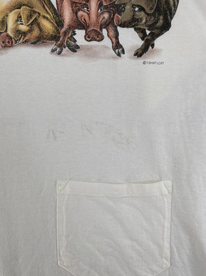Vintage PIGS Size One Size (Approx.XXXL) Animal T-Shirt / G1942T