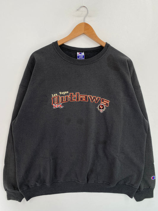 90’s CHAMPION x LAS VEGAS OUTLAWS Size XL Vintage XFL Sweat-Shirt / G5285S