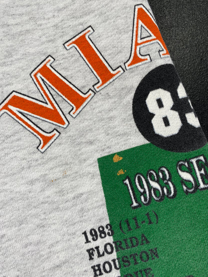 1983 MIAMI HURRICANES Made in USA Size L Vintage College Sweat shirt / F6468S