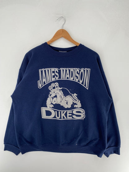 90's JAMES MADISON DUKES Made in USA Size XL Vintage College Sweat shirt / F6465S