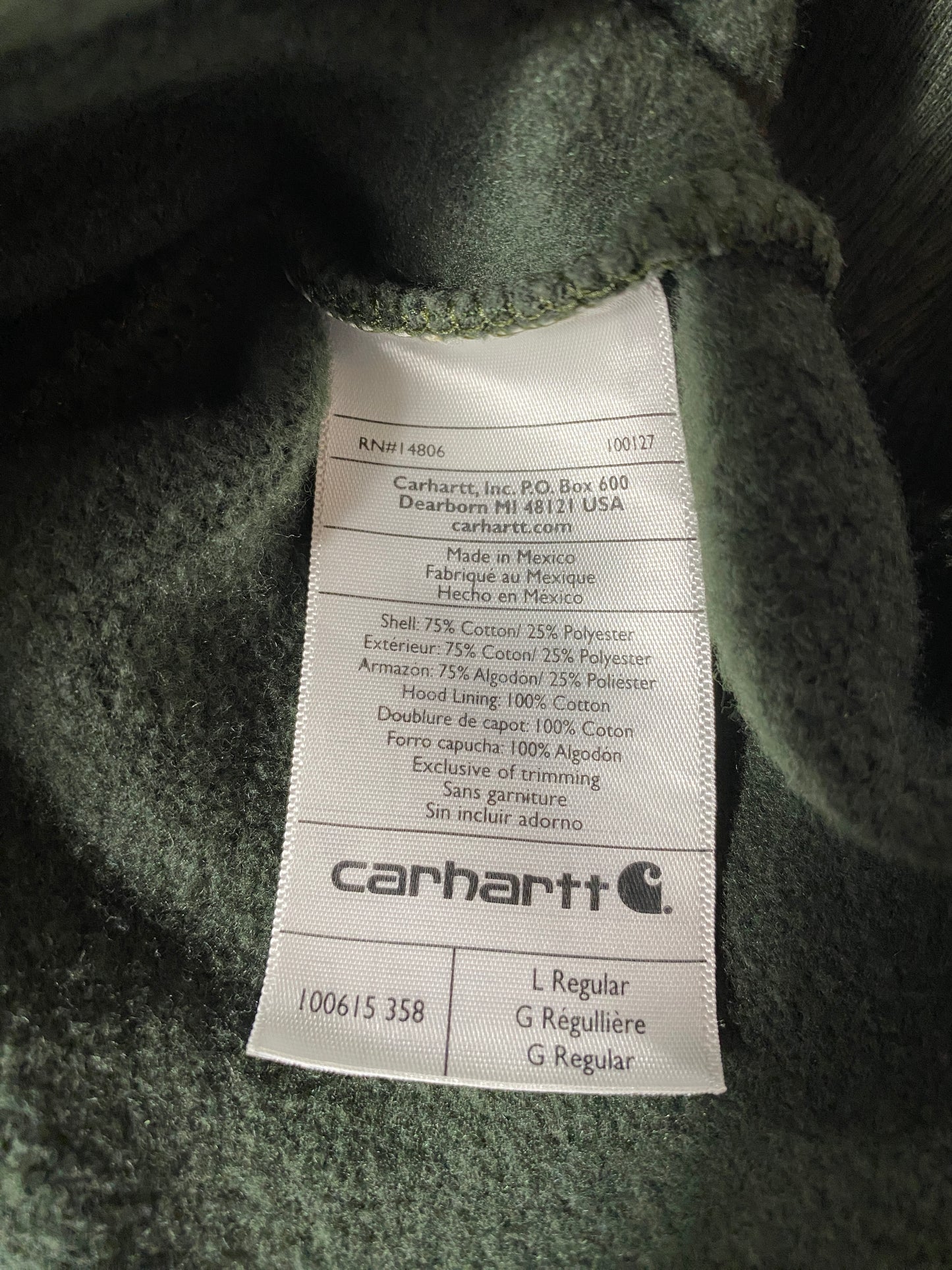 Vintage CARHARTT Size L Hoodie Sweat-Shirt / F6485S