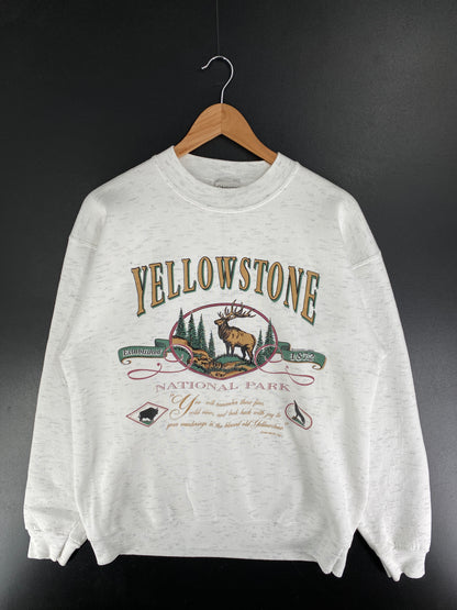 90's YELLOW STONE NATIONAL PARK Made in USA Size L Animal Sweat-Shirt / F6602S