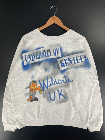 90's UNIVERSITY OF KENTUCKY x GARFIELD Made in USA Size XL Vintage College Sweat-shirt / F7746S