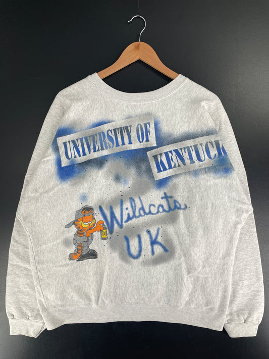 90's UNIVERSITY OF KENTUCKY x GARFIELD Made in USA Size XL Vintage College Sweat-shirt / F7746S