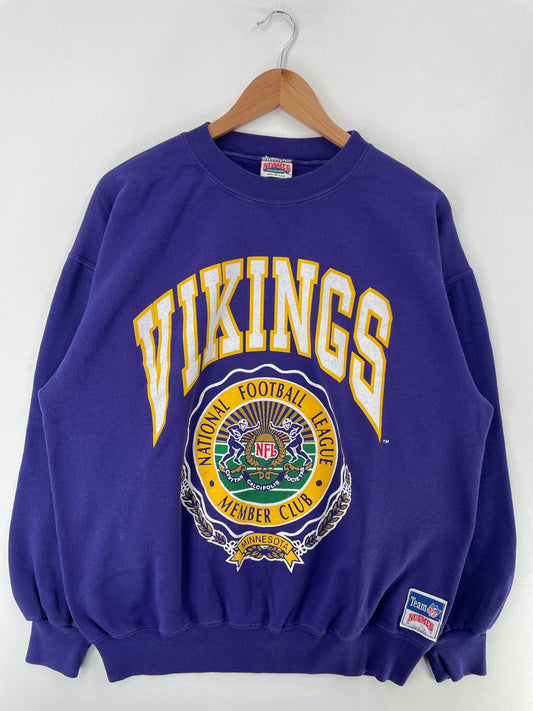 90's MINNESOTA VIKINGS Made in USA Size XL Vintage NFL Sweat-Shirt / F7755S