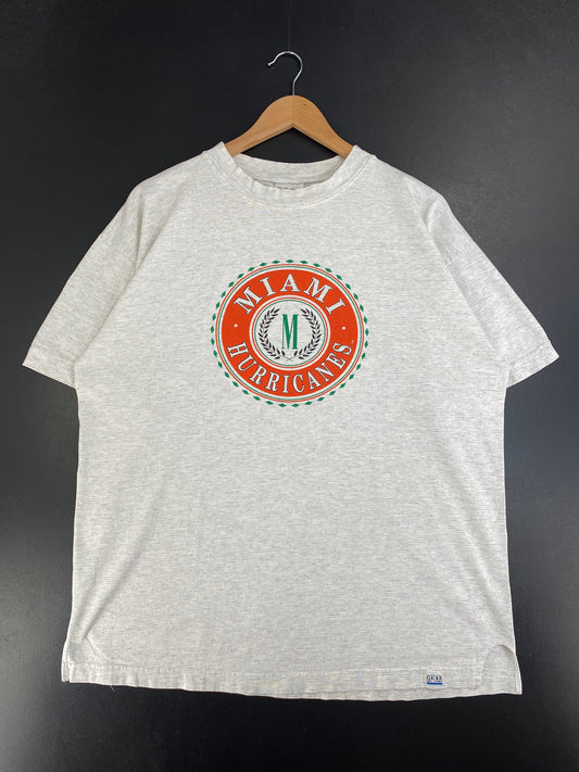 90's MIAMI HURRICANES Made in USA Size XL Vintage College T-shirt / G2563T