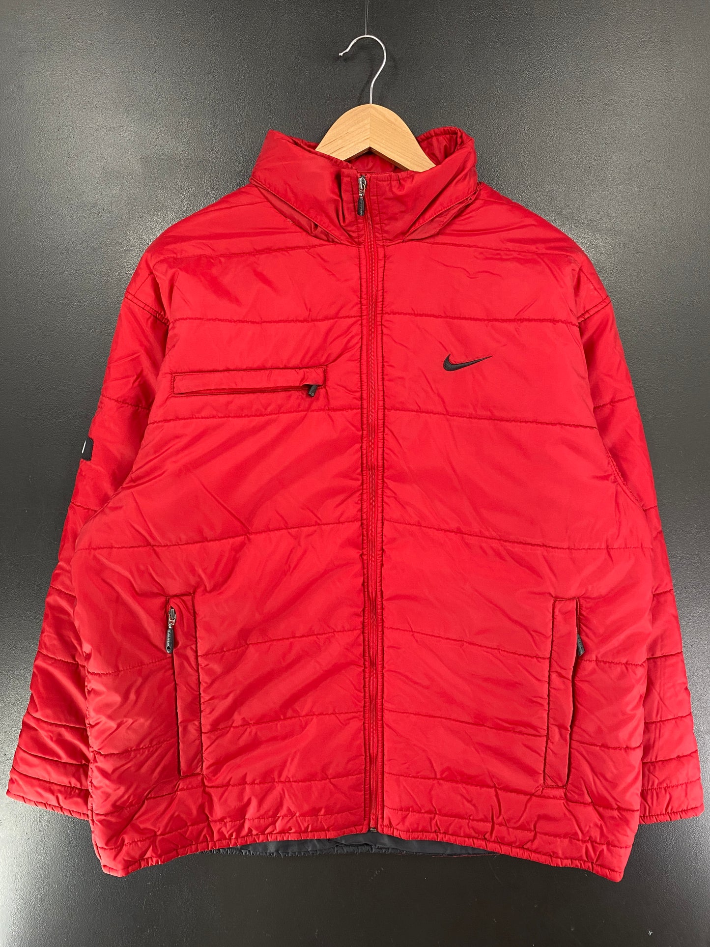 00' NIKE MINI SWOOSH Size M Vintage Padded Nylon Jacket / G5437N