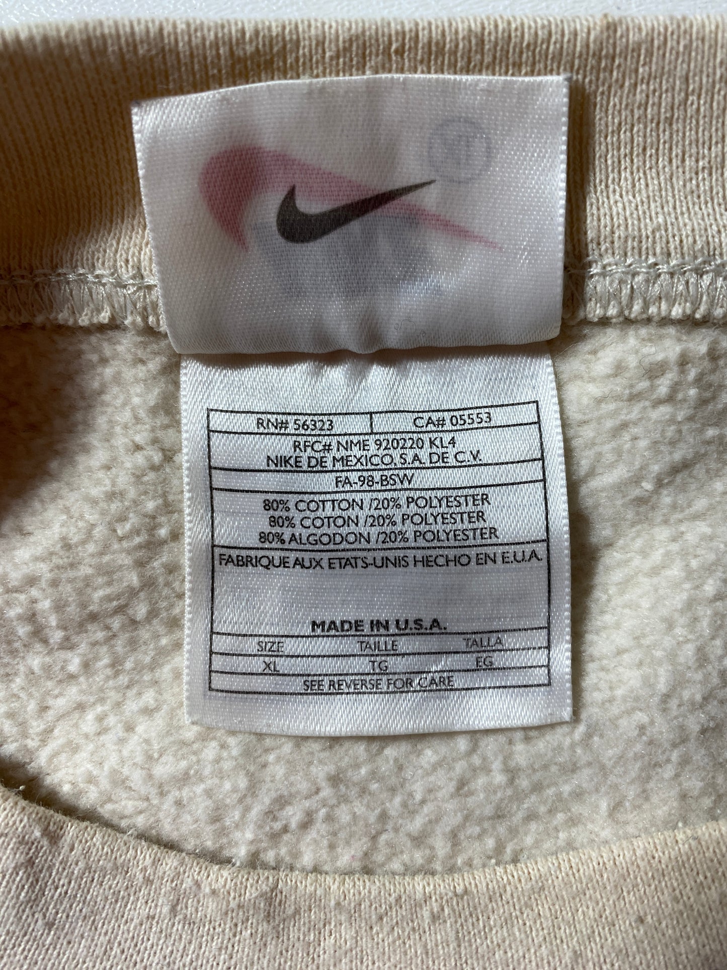 90's NIKE ATHLETICS Made in USA Size XL Vintage Sweat-shirt / F6117S