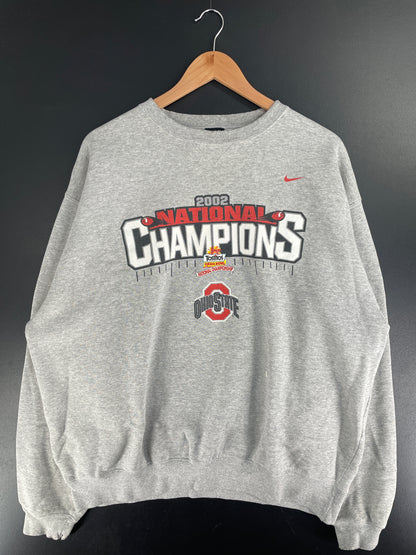 2002 NIKE x OHIO STATE FIESTA BOWL NATIONAL CHAMPIONS Size XL Vintage College Sweat-Shirt / F7796S