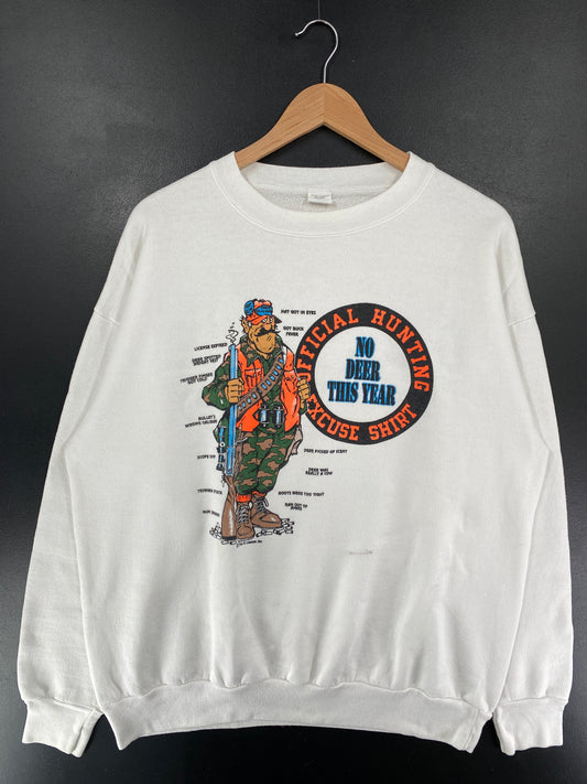 80’s OFFICIAK HUNTING EXCUSE SHIRT Made in USA Size XXXL Sweat-shirt / G5465S