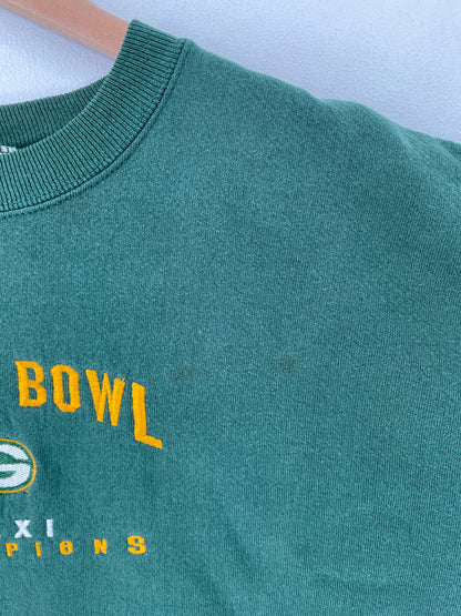 90's GREEN BAY PACKERS SUPER BOWL CHAMPIONS Made in USA Size XXL Vintage NFL Sweat-shirt / F7860S