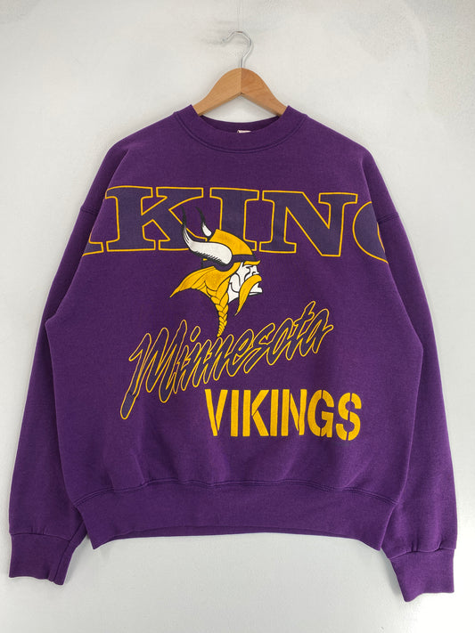 90's MINNESOTA VIKINGS Made in USA Size L/XL Vintage NFL Sweat-shirt / G2946S