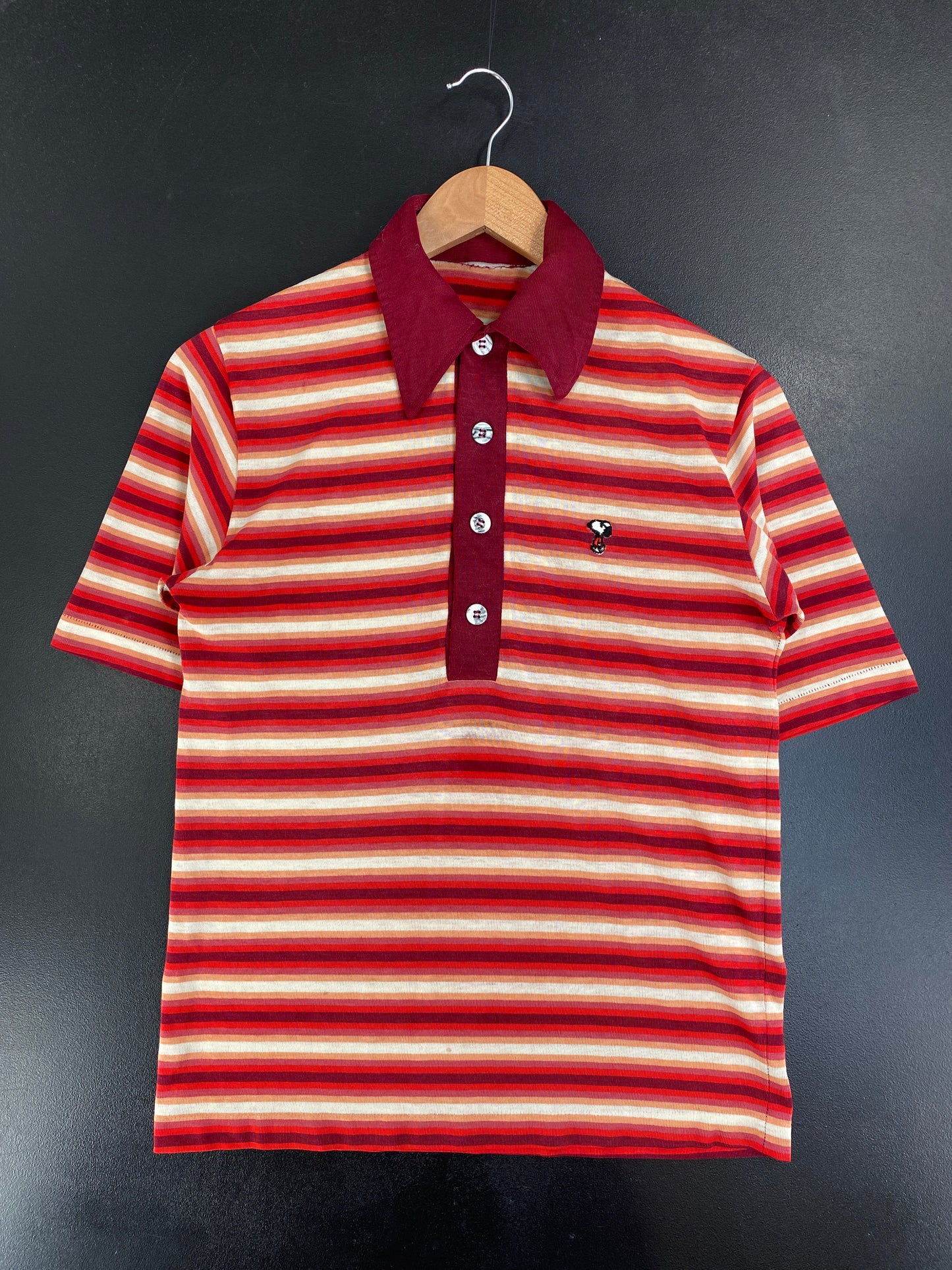 70’s SNOOPY Size No Tag (Approx.S) Polo Shirt / G2968B
