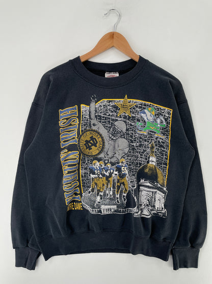 90's NOTRE DAME FIGHTING IRISH Made in USA Size L Vintage College Sweat-Shirt / F7906S