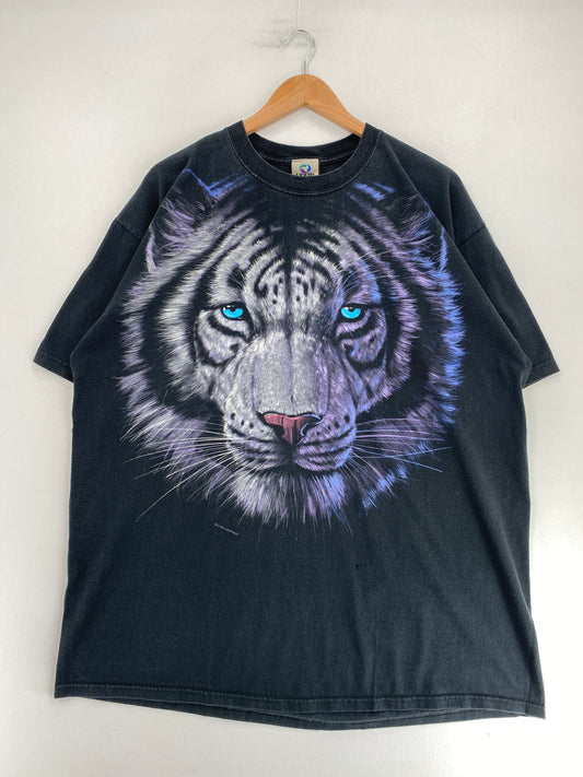 1998 LIQUID BLUE TIGER Size XXL Vintage Animal T-Shirt / G3041T