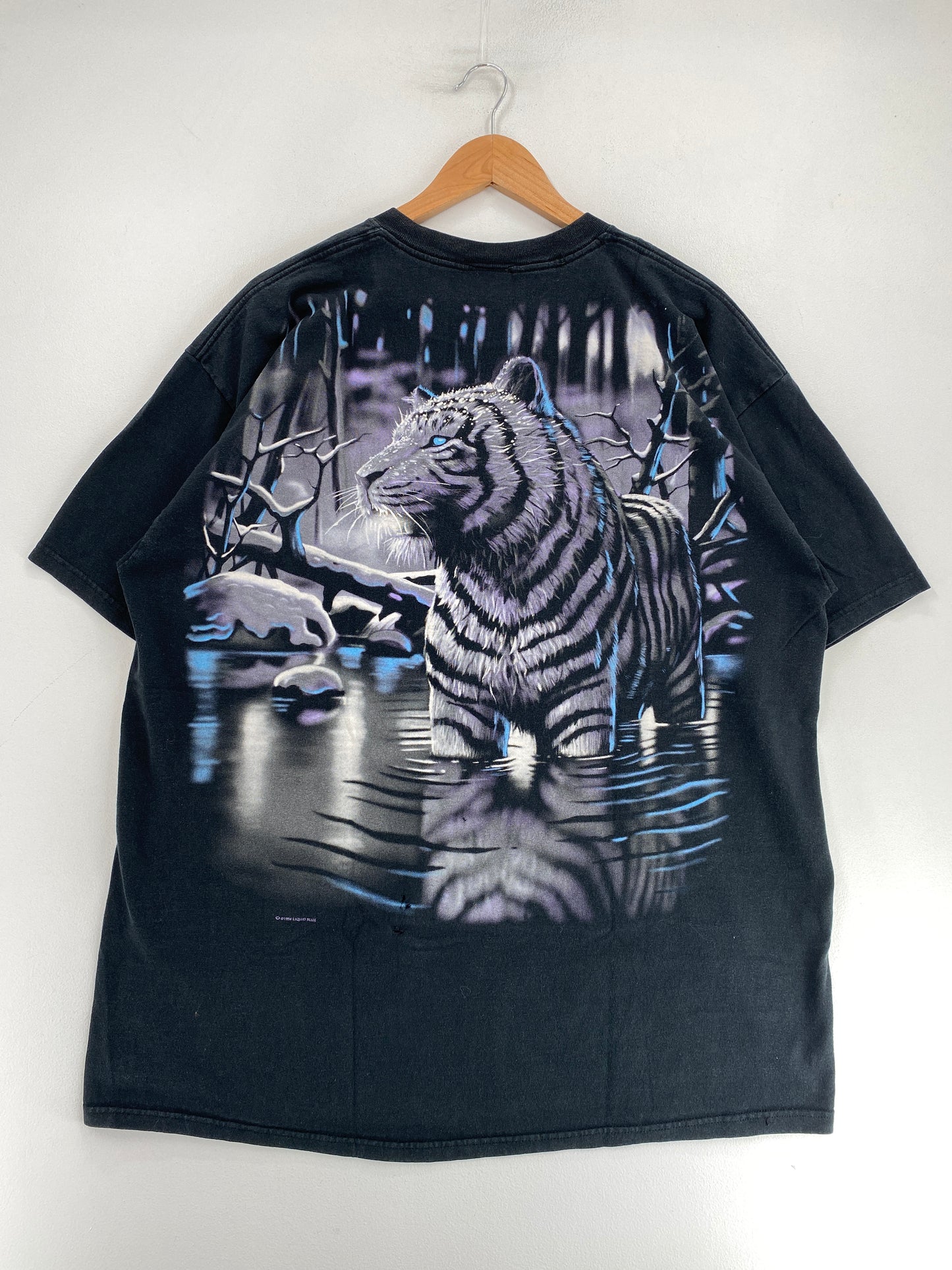 1998 LIQUID BLUE TIGER Size XXL Vintage Animal T-Shirt / G3041T