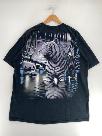 1998 LIQUID BLUE TIGER Size XXL Vintage Animal T-Shirt / G3041T