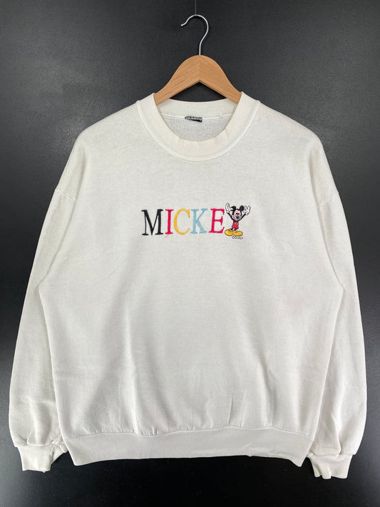 90’s DISNEY MICKEY MOUSE Size No Tag(Approx.L) Sweat-shirt / G5541S
