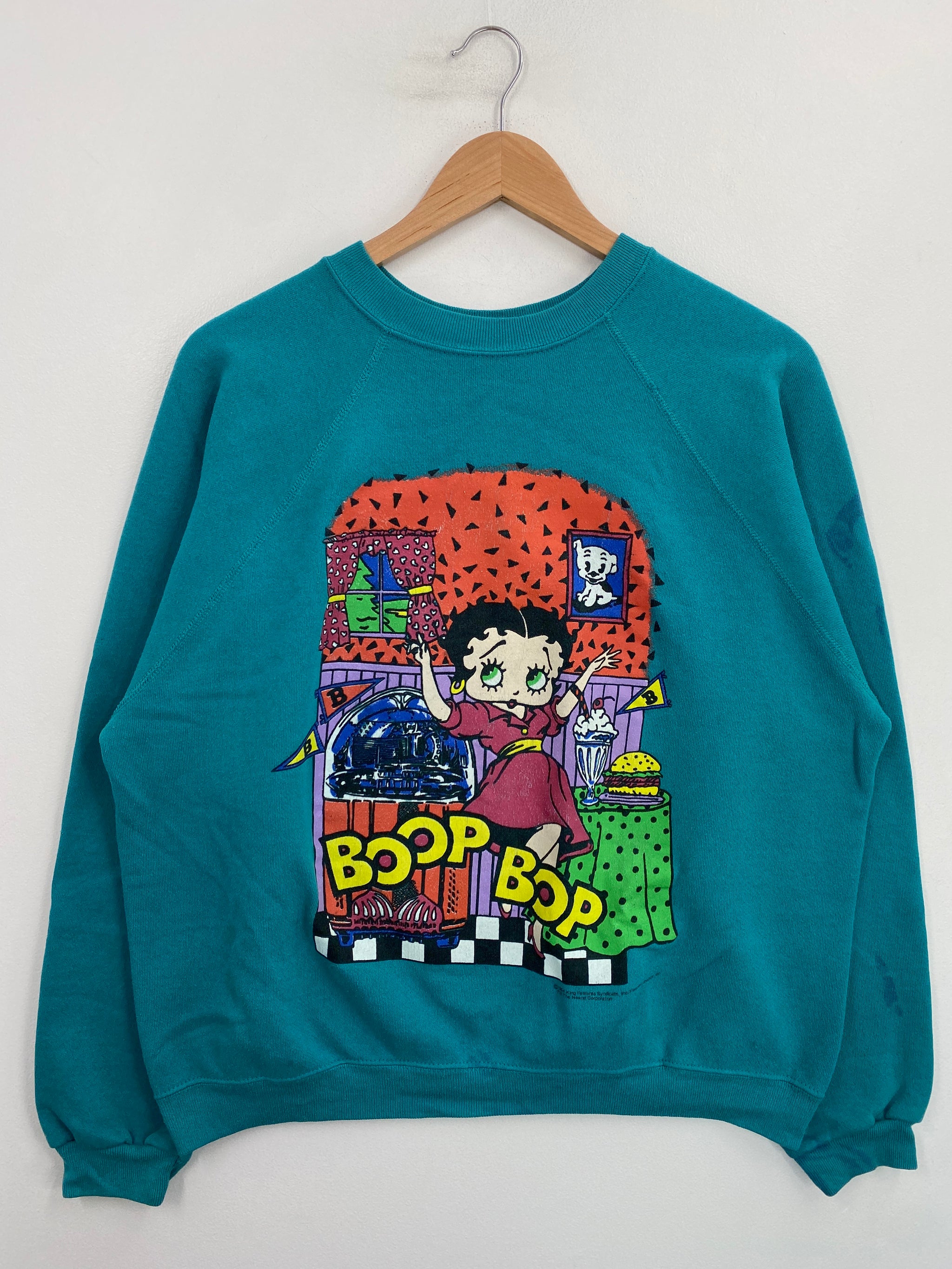 Betty Boop Sweatshirt Vintage 90s Cartoon Made In USA good Mens Size 2XL