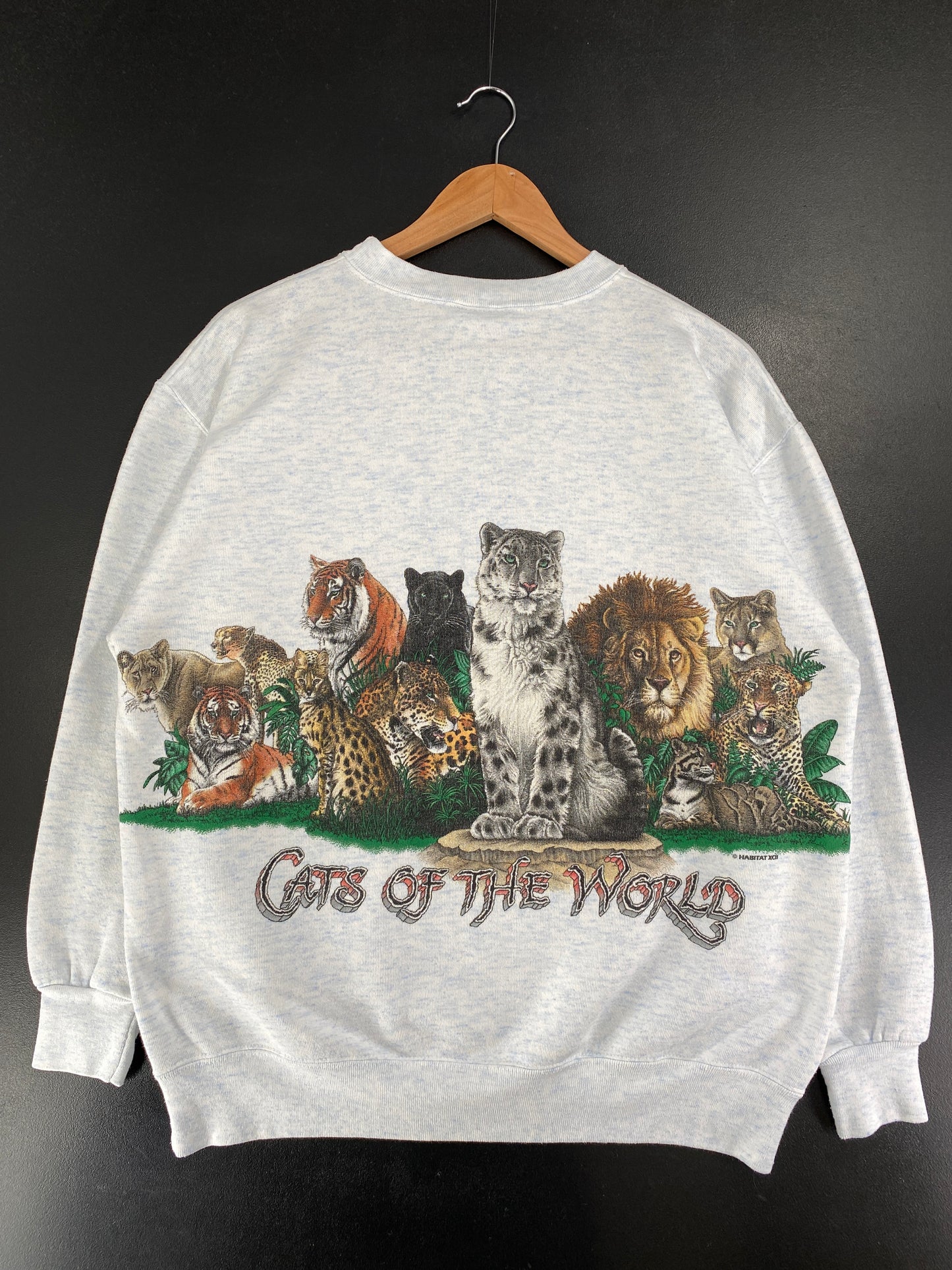 Vintage CATS OF THE WORLD Size L Animal Sweat-Shirt / G3752S
