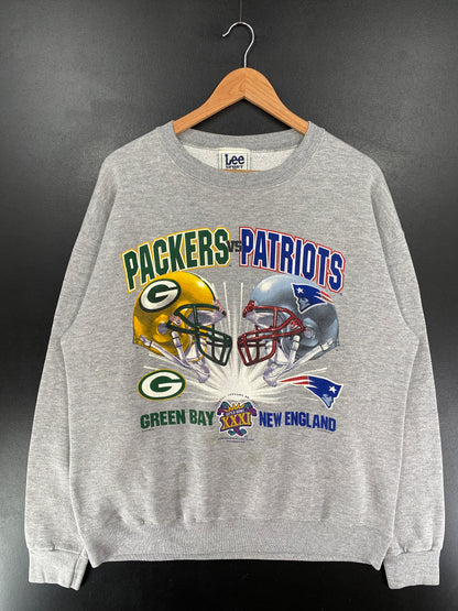 1997 PACKERS vs PATRIOTS Made in USA Size L Vintage NFL Sweat-Shirt / G5653S