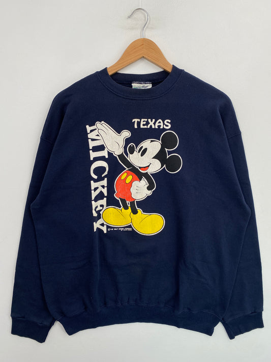 90's DISNEY MICKEY TEXAS Made in USA Size XL Vintage Sweat-Shirt / G5720S