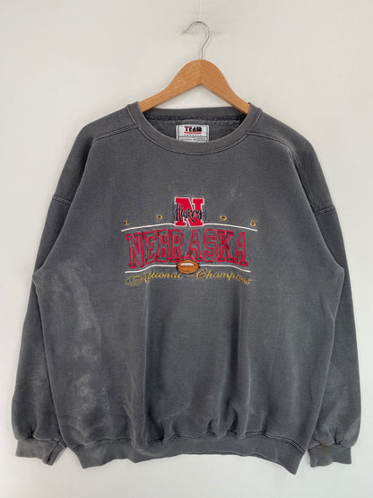 90's NEBRASKA Made in USA Size XL Vintage College Sweat-shirt / G4354S