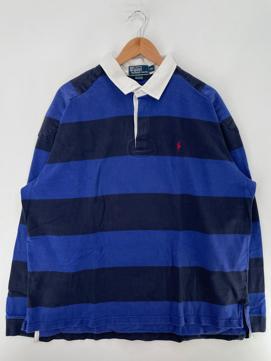 90's POLO RALPH LAUREN Size XXL Vintage Rugby-Shirt / G4002R