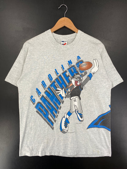 1996 LOONEY TUNES X PANTHERS Made in USA Size L Vintage NFL T-Shirt / G1981T