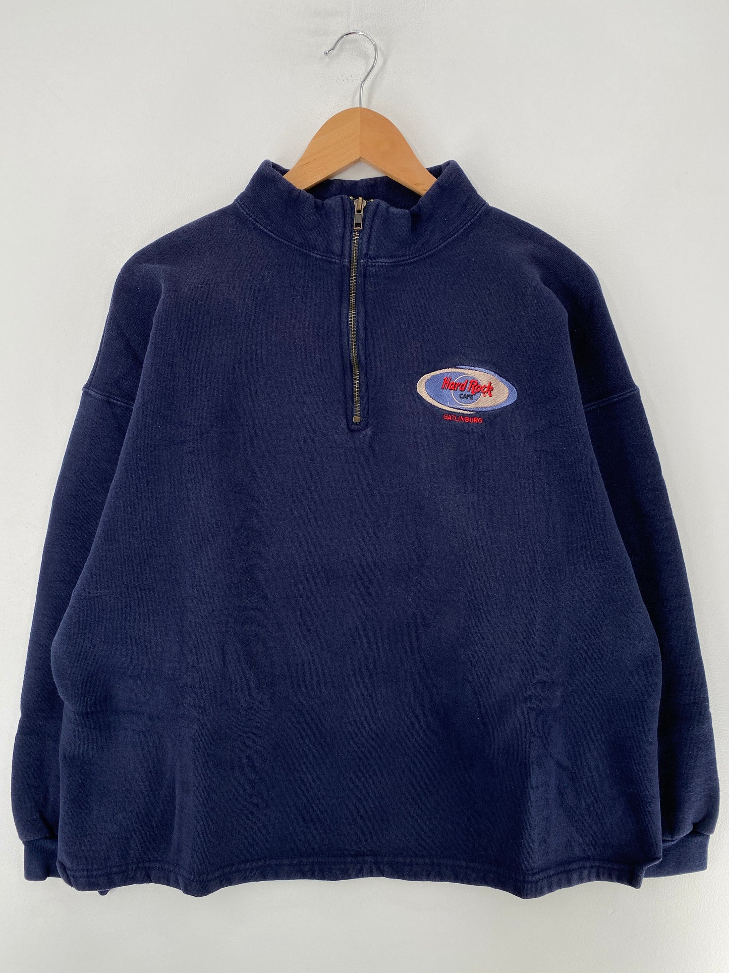 00' HARD ROCK Size M Vintage Half Zip Sweat-shirt / F8522S