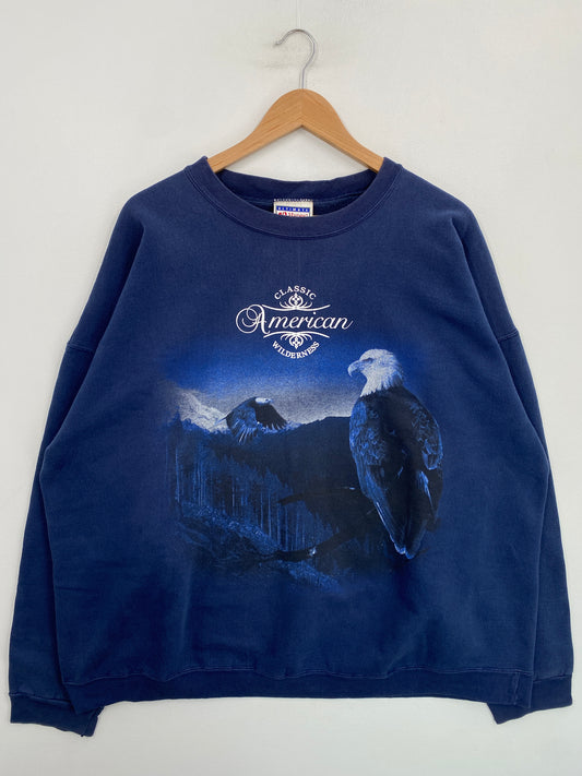 90’s EAGLE Size Approx.XXL Animal Sweat-Shirt / G5929S