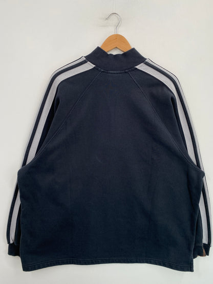 90’s ADIDAS Size XL Vintage Half Zip-up Sweat-Shirt / G7249S