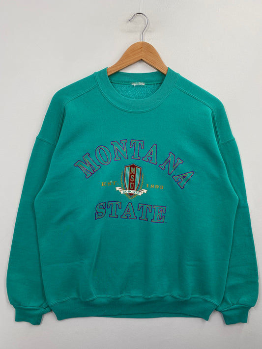 90’s MONTANA STATE Size No Tag (Approx.L) College Sweat-shirt / G5968S