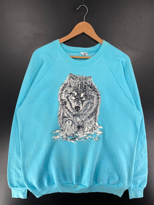 90's WOLF Size XXL Vintage Animal Sweat-Shirt / G6002S