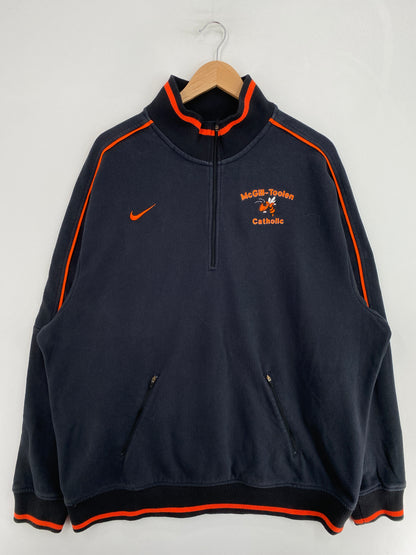 Vintage NIKE MCGILL TOOLEN CATHOLIC Size XXL Half Zip-up Sweat-shirt / G2140S