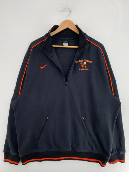 Vintage NIKE MCGILL TOOLEN CATHOLIC Size XXL Half Zip-up Sweat-shirt / G2140S