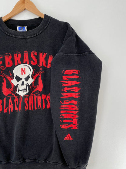 Vintage ADIDAS X NEBRASKA BLACK SHIRTS  Size XL College Sweat-shirt / G4060S