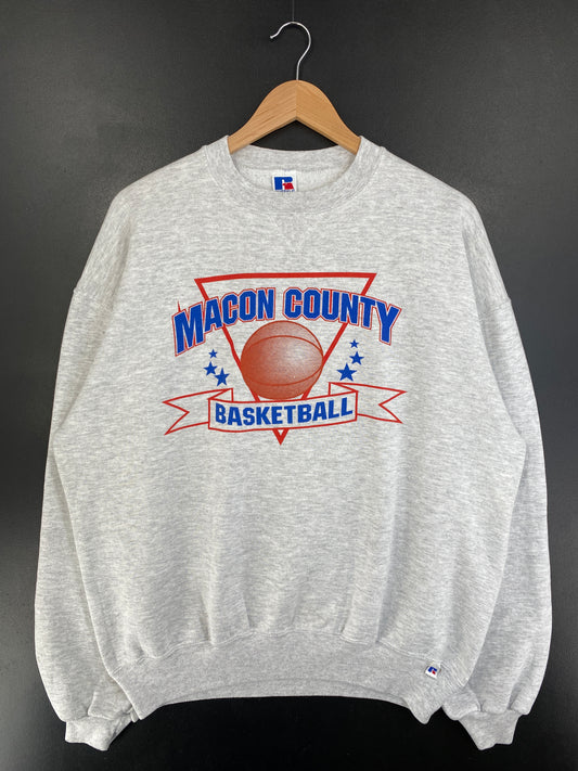 90's RUSSELL x MACON COUNTY BASKETBALL Made in USA Size XL Vintage Sweat-Shirt / G2249S