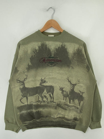 90’s DEER Size L Animal Sweat-Shirt / F980S