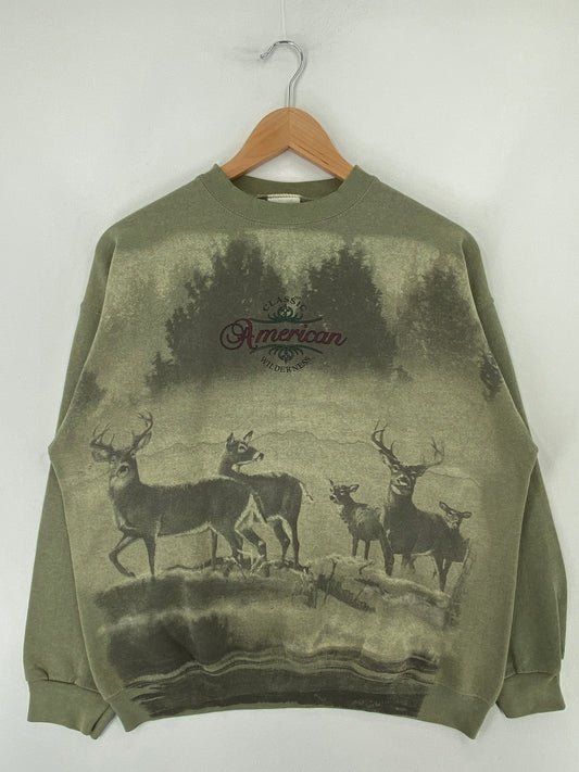 90’s DEER Size L Animal Sweat-Shirt / F980S