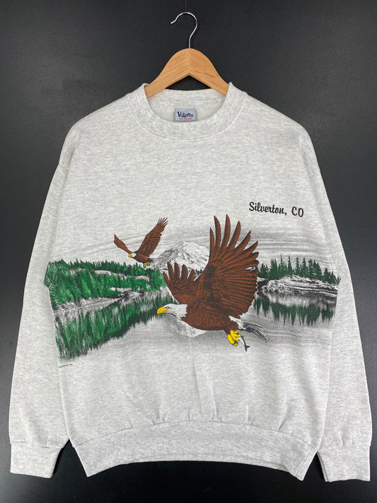 90's EAGLE Made in USA Size L Vintage Animal Sweat-Shirt / F982S