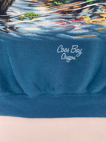 90's SEA OTTER ade in USA Size XL Vintage Animal Sweat-Shirt / F985S