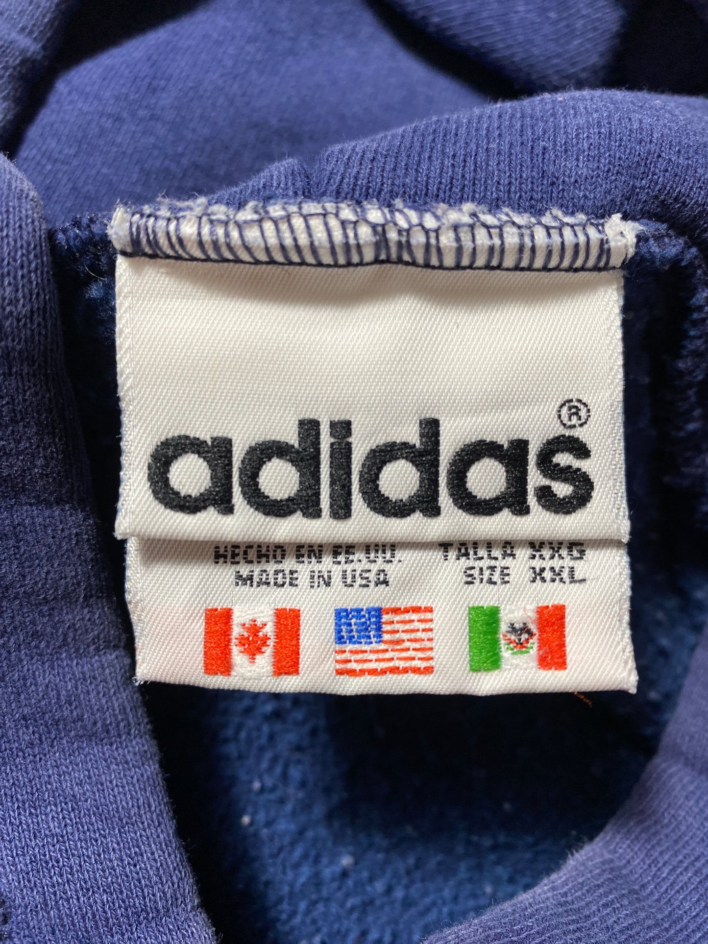 90's ADIDAS Made in USA Vintage Size XXL Hoodie Sweat-Shirt / F1029S