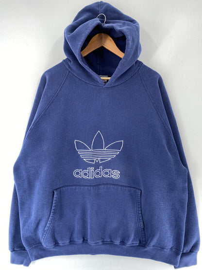 90's ADIDAS Made in USA Vintage Size XXL Hoodie Sweat-Shirt / F1029S
