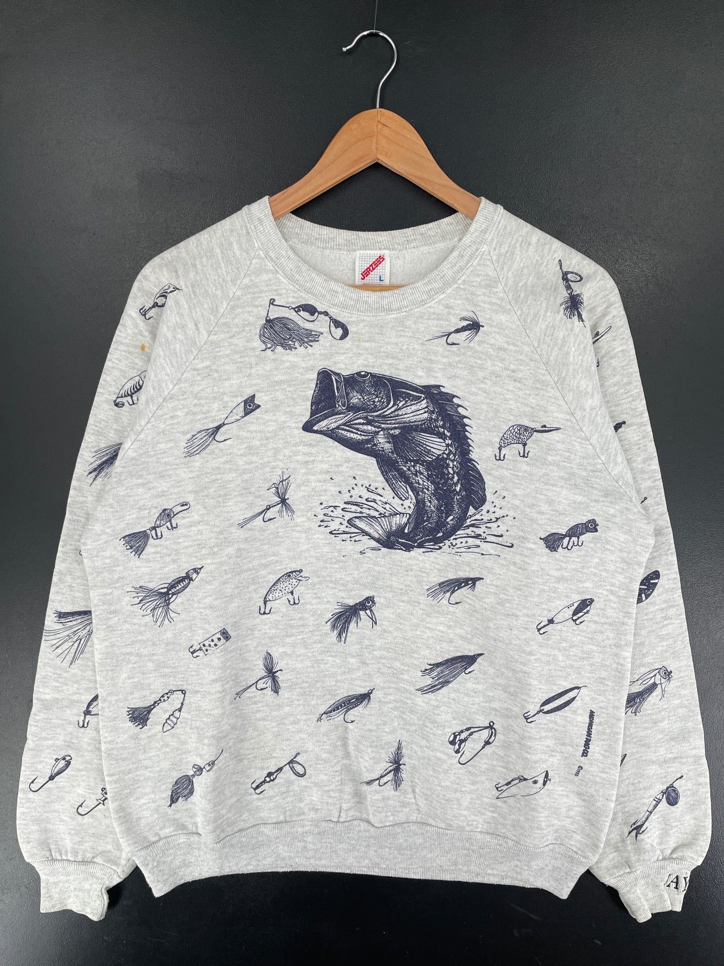 90's FISH Made in USA Size L Vintage Animal Sweat-shirt / F2882S
