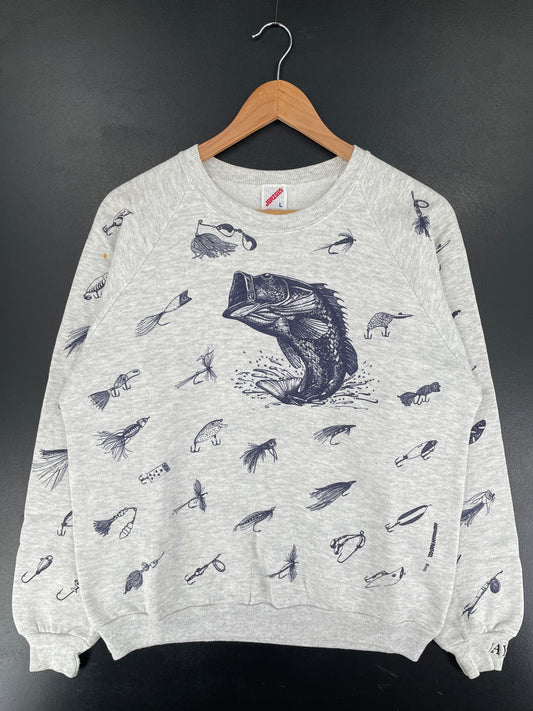 90's FISH Made in USA Size L Vintage Animal Sweat-shirt / F2882S