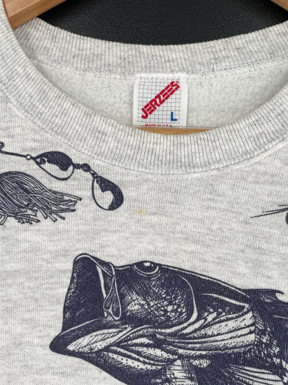 90's FISH Made in USA Size L Vintage Animal Sweat-shirt / F2882S