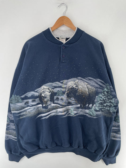 90's Made in USA Size XXL Vintage Animal Sweat-Shirt / F2884S