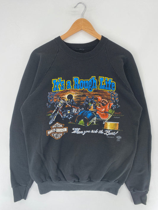 Vintage HARLEY DAVIDSON No Tag Approx. M Racing Sweat-shirt / F1073S